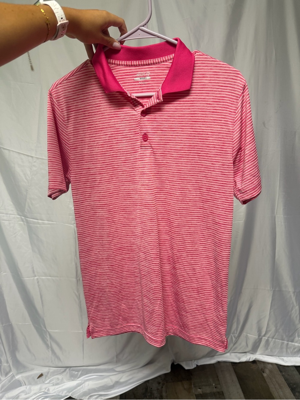 bcg Pink Striped Men's Polo Shirt